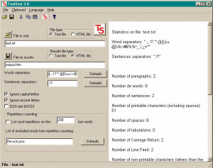 TextStat - náhled