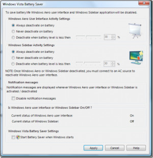 Vista Battery Saver - náhled
