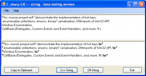 C_sharp C/C++ String Creator - náhled
