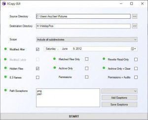 XCopy-GUI - náhled