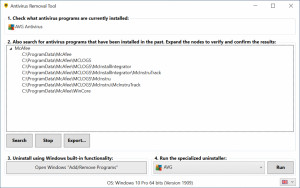 Antivirus Removal Tool - náhled