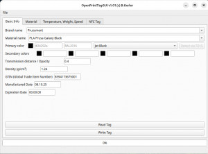 OpenPrintTagGUI - náhled