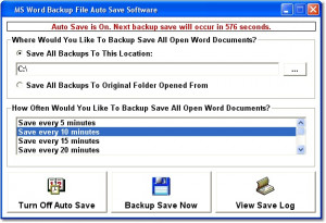 MS Word Backup File Auto Save Software - náhled