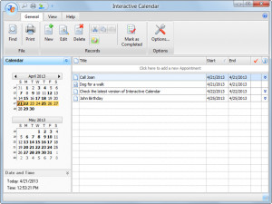 Interactive Calendar - náhled
