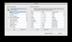 Export Address Book - náhled
