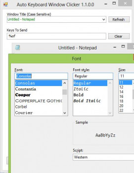 AutoKeyboardWindowClicker - náhled