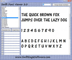 Swift Font Viewer - náhled