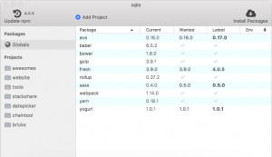 npm desktop manager - náhled