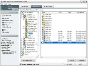 Genie Backup Manager - náhled