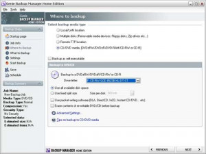 Genie Backup Manager - náhled
