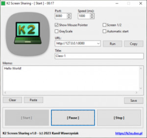 K2 Screen Sharing - náhled