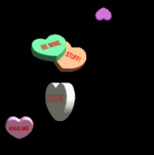 3D Floating Candy Hearts - náhled