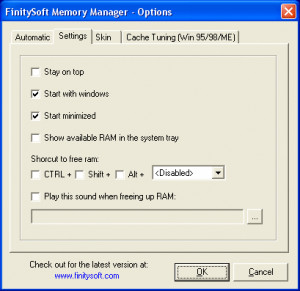 FinitySoft Memory Manager - náhled