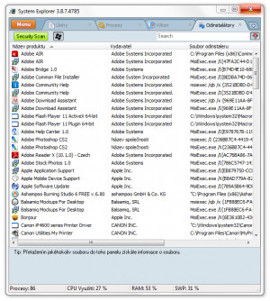 System Explorer - náhled