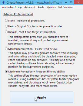 CryptoPrevent  - náhled