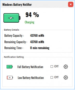 Battery Notifier - náhled