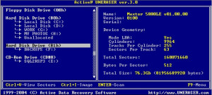 Active@ UNERASER for DOS - náhled