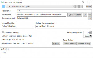 SaveGame Backup Tool - náhled