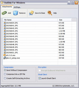 OutDisk FTP for Outlook - náhled