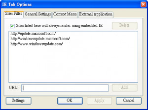IE Tab for Firefox - náhled