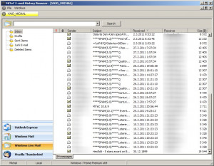 MiTeC E-mail History Browser - náhled
