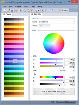 Cyotek Palette Editor - náhled