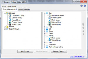 Explorer Toolbar Editor - náhled