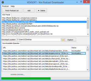 Podcast Downloader - náhled