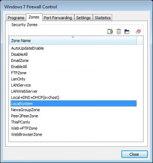 Windows 7 Firewall Control - náhled