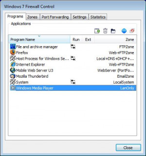 Windows 7 Firewall Control - náhled