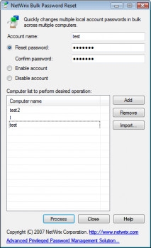 Bulk Password Reset   - náhled