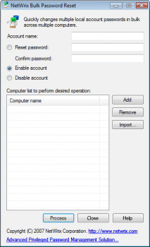Bulk Password Reset   - náhled