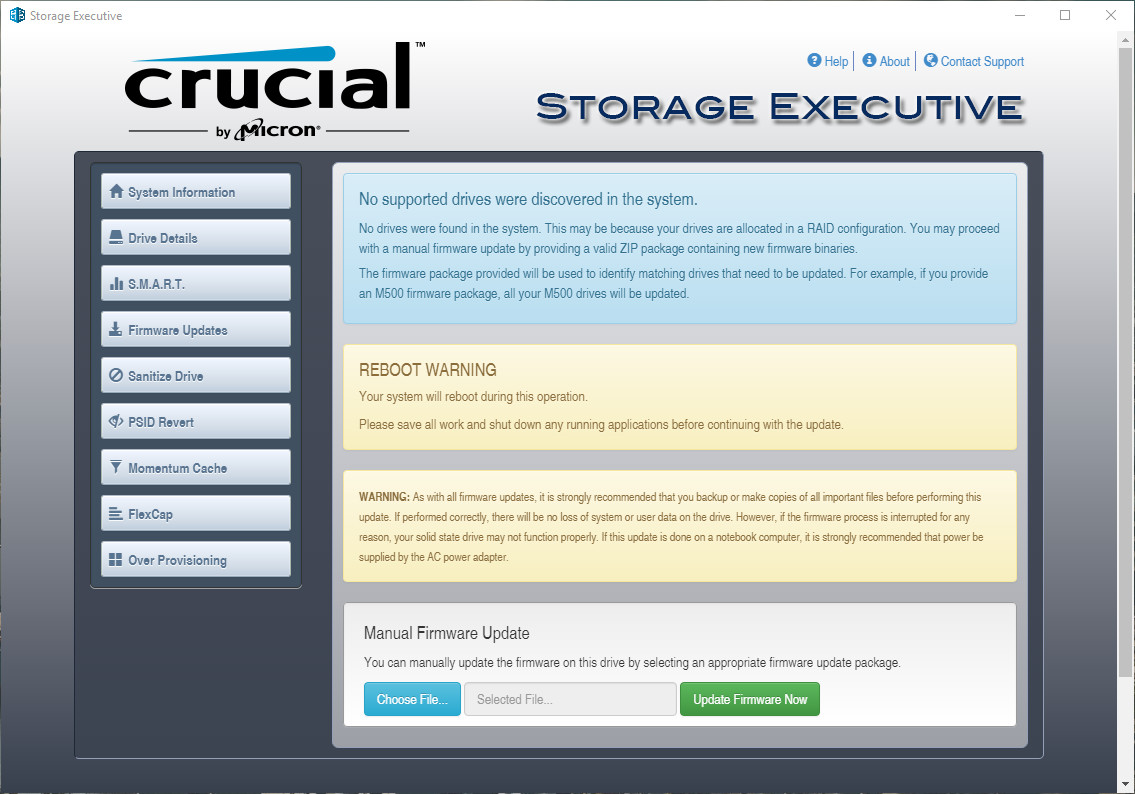 crucial storage executive older versions