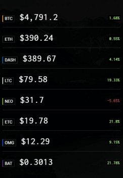 Crypto Price Widget - náhled