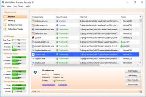 WinUtilities Process Security - náhled