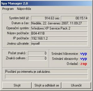 Spy Manager - náhled