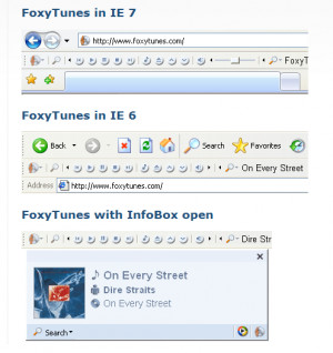 FoxyTunes for Internet Explorer - náhled