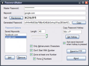 PasswordMaker - náhled