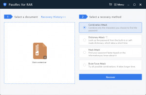 PassRec for RAR - náhled