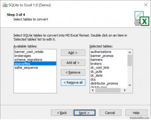 SQLite to Excel - náhled