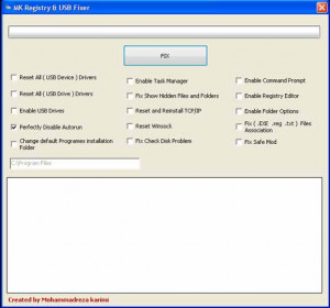 MK Registry & USB Fixer - náhled