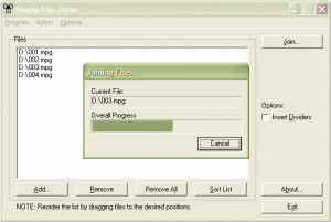 Simple file joiner - náhled