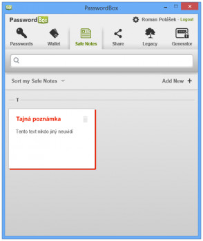 PasswordBox - náhled