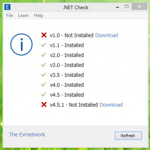 Evrnet .NET Check - náhled