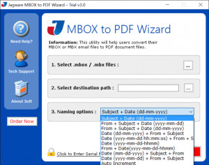 Jagware MBOX to PDF Wizard - náhled