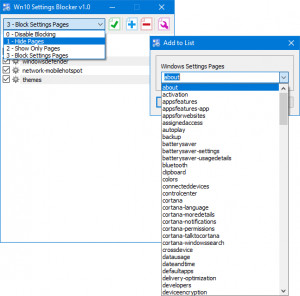 Win10 Settings Blocker - náhled