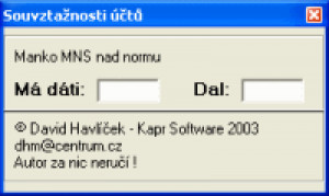Souvztažnosti účtů - náhled