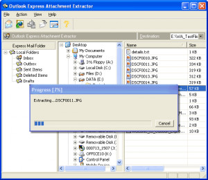 Outlook Express Attachment Extractor - náhled