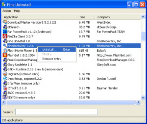 FineUninstall - náhled