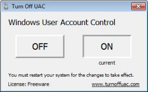 Turn Off UAC - náhled
